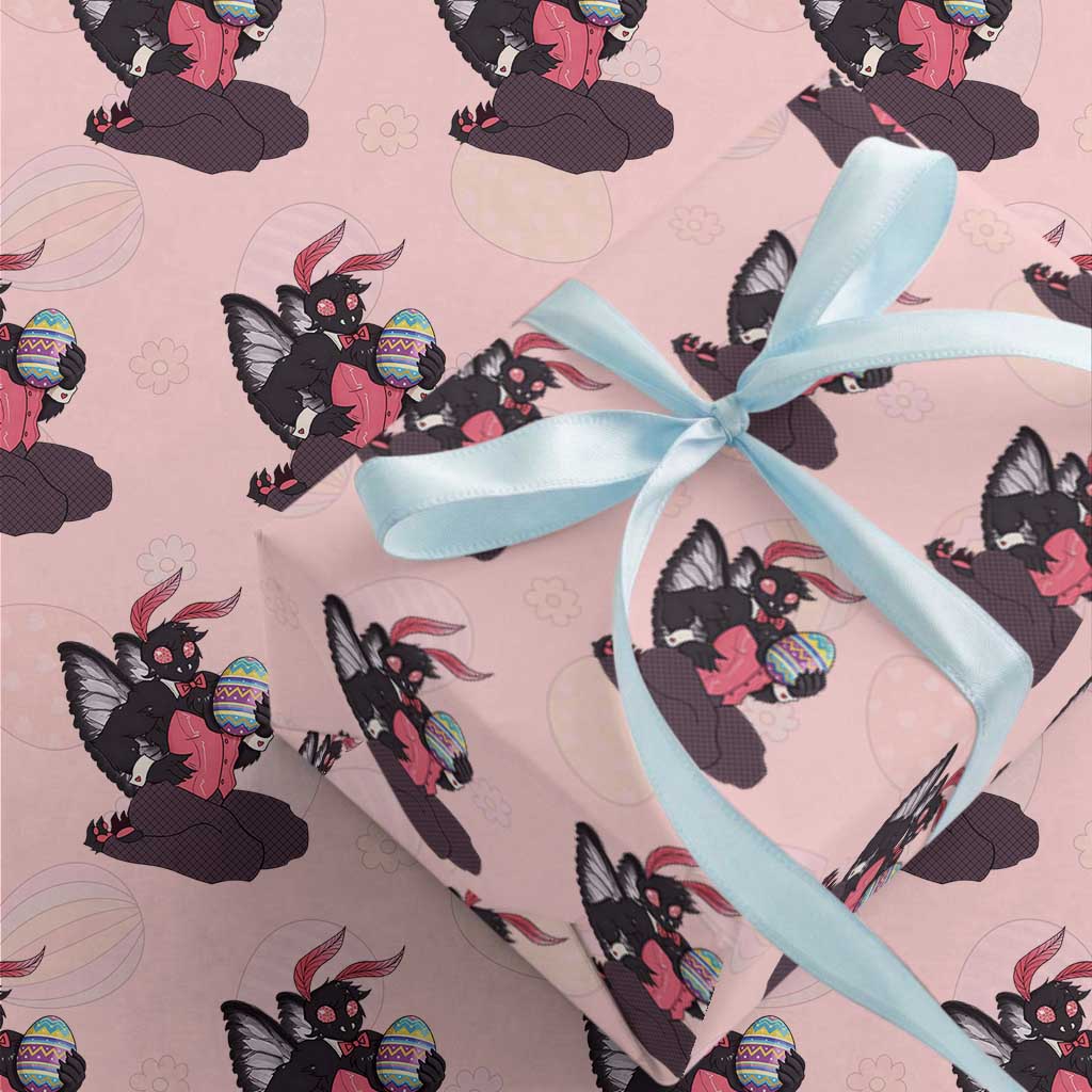 Sexy Easter Bunny Mothman Wrapping Paper Roll Cryptid Humor Gift TS12 Light Pink Print Your Wear