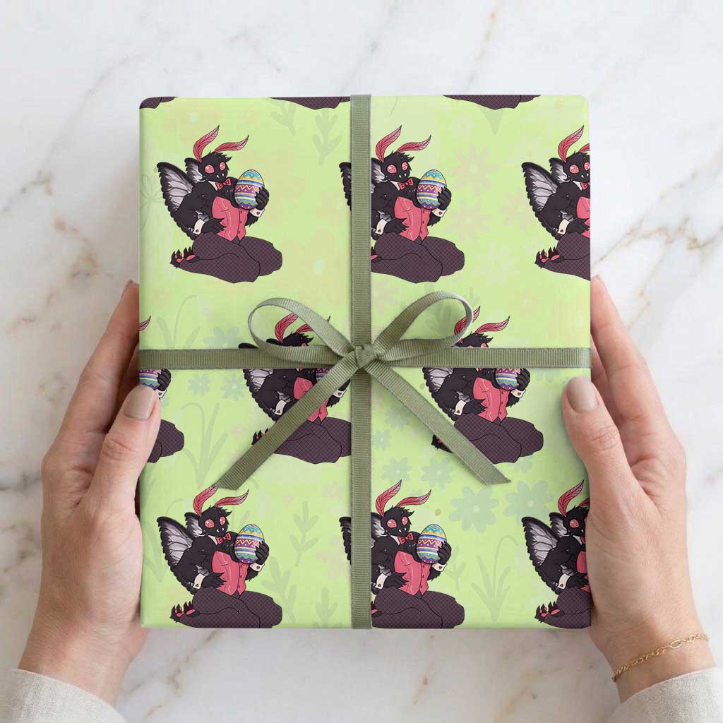 Sexy Easter Bunny Mothman Wrapping Paper Roll Cryptid Humor Gift TS12 Lime Print Your Wear