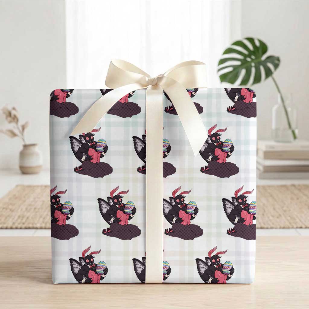 Sexy Easter Bunny Mothman Wrapping Paper Roll Cryptid Humor Gift TS12 White Plaid Print Your Wear
