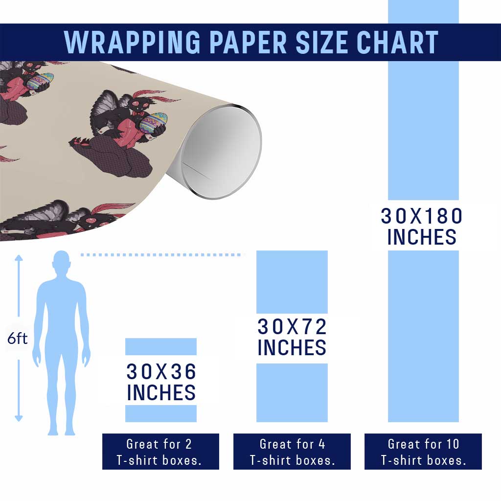 Sexy Easter Bunny Mothman Wrapping Paper Roll Cryptid Humor Gift TS12 Print Your Wear