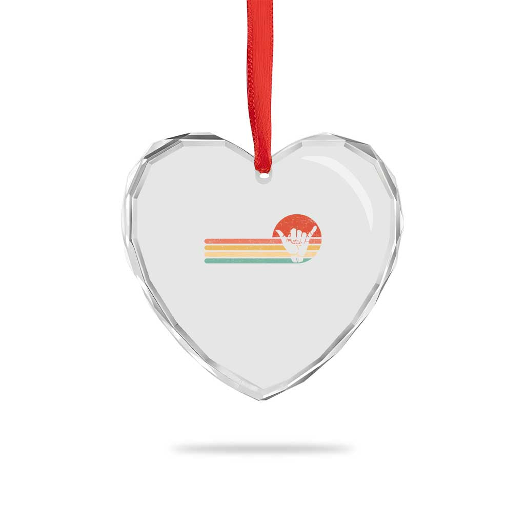 Shaka Hand Heart Crystal Glass Ornament Retro Vintage Shaka Sign Rasta Hawaii Hawaiian TS10 Print Your Wear