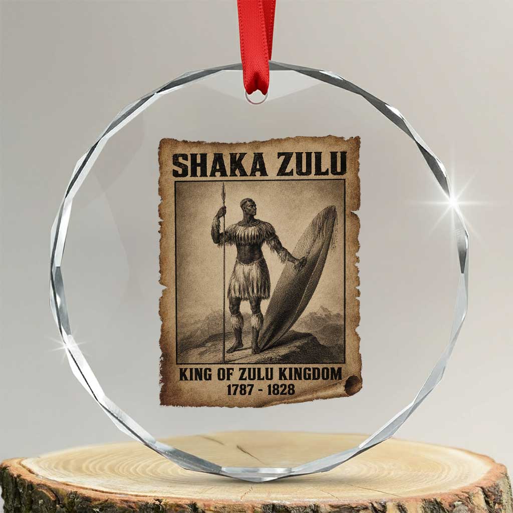 Shaka Zulu Crystal Glass Ornament King of Zulu Kingdom Indigenous African Tribe TS11 Transparent Glass 3'' Circle Print Your Wear