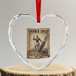 Shaka Zulu Heart Crystal Glass Ornament King of Zulu Kingdom Indigenous African Tribe