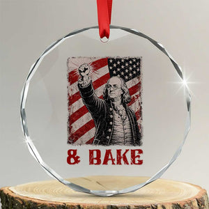 Shake And Bake Benjamin Franklin 4th of July Couple Matching Crystal Glass Ornament