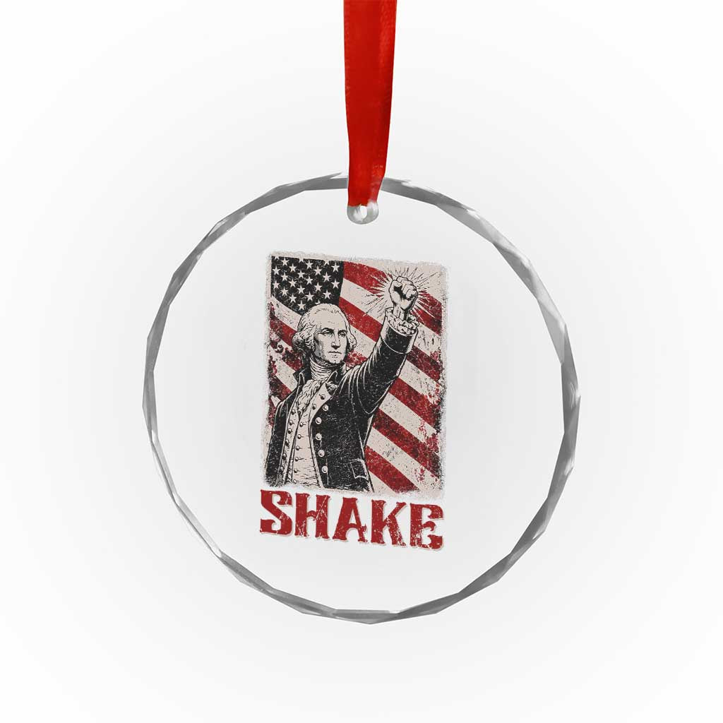 Shake And Bake George Washington 4th of July Couple Matching Crystal Glass Ornament