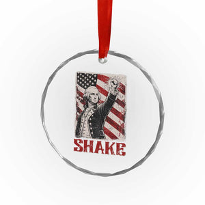 Shake And Bake George Washington 4th of July Couple Matching Crystal Glass Ornament