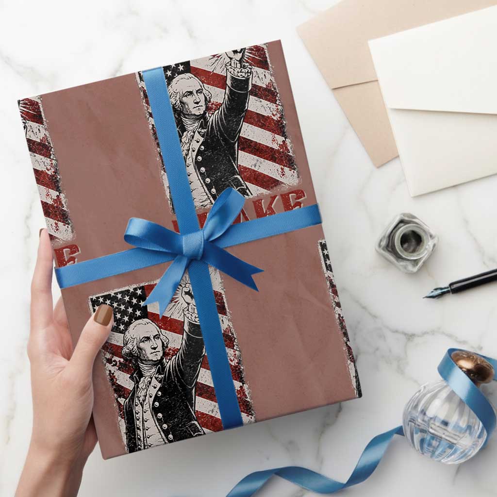 Shake And Bake George Washington 4th of July Couple Matching Wrapping Paper Roll