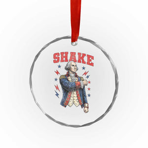 Shake Funny George Washington Patriotic Graphic Matching Crystal Glass Ornament Vintage Founding Father Distressed Stars and Lightning Bolts Dynamic Duo TS02 Print Your Wear
