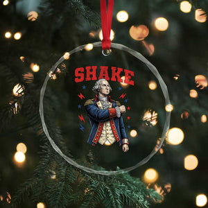 Shake Funny George Washington Patriotic Graphic Matching Crystal Glass Ornament Vintage Founding Father Distressed Stars and Lightning Bolts Dynamic Duo TS02 Print Your Wear