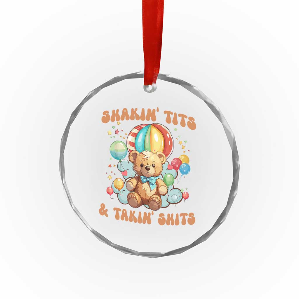 Shakin' Tits and Takin' Shits Crystal Glass Ornament Naughty Funny Inappropriate TS10 Print Your Wear