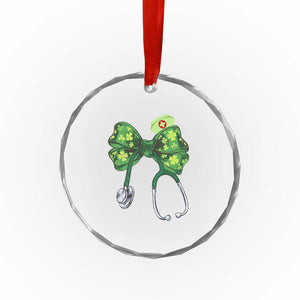 Shamrock Coquette Bow Stethoscope Crystal Glass Ornament Registered Nurse Nursing St Patricks Day TS02 Print Your Wear