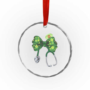 Shamrock Coquette Bow Stethoscope Crystal Glass Ornament Registered Nurse Nursing St Patricks Day TS02 Print Your Wear