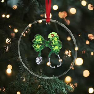 Shamrock Coquette Bow Stethoscope Crystal Glass Ornament Registered Nurse Nursing St Patricks Day TS02 Print Your Wear