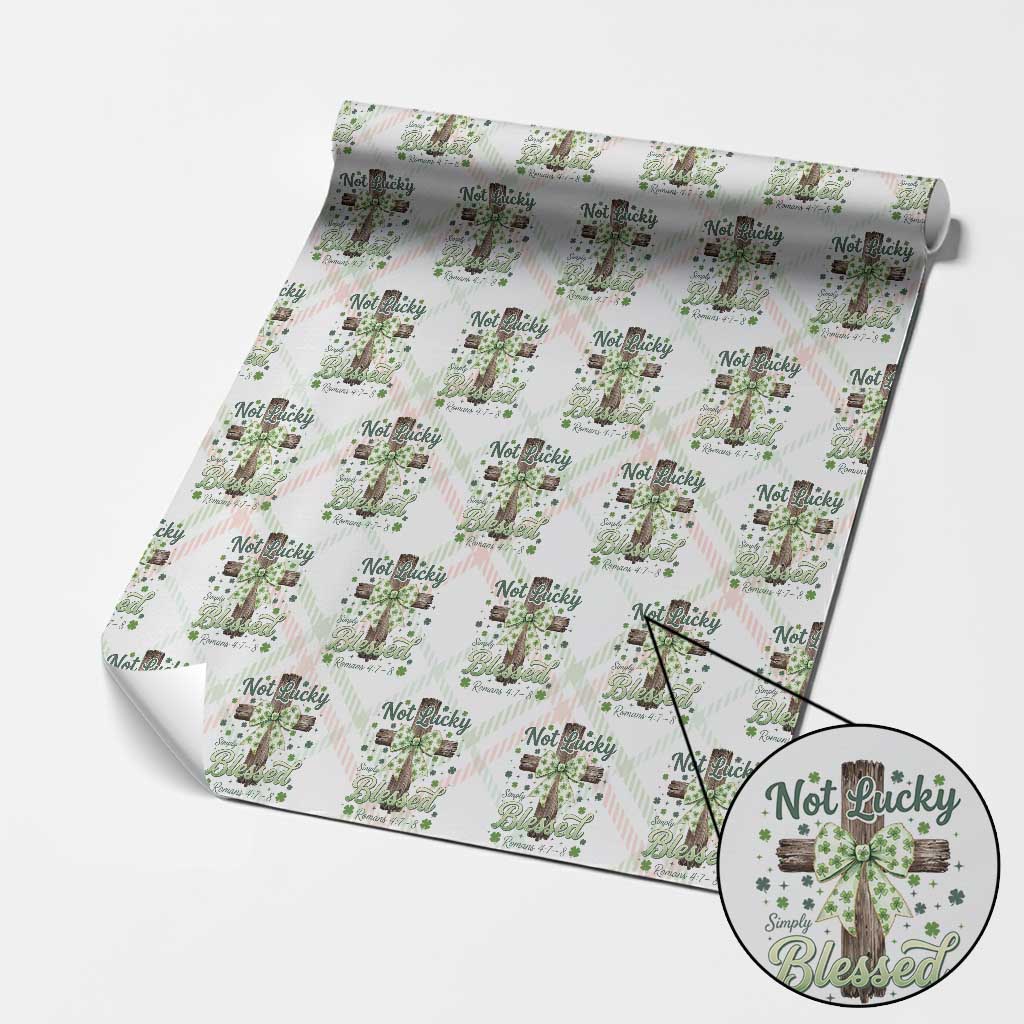 Shamrock Cross Irish St Patrick's Day Wrapping Paper Roll Not Lucky Simply Blessed TS14 Christmas Plaid Print Your Wear