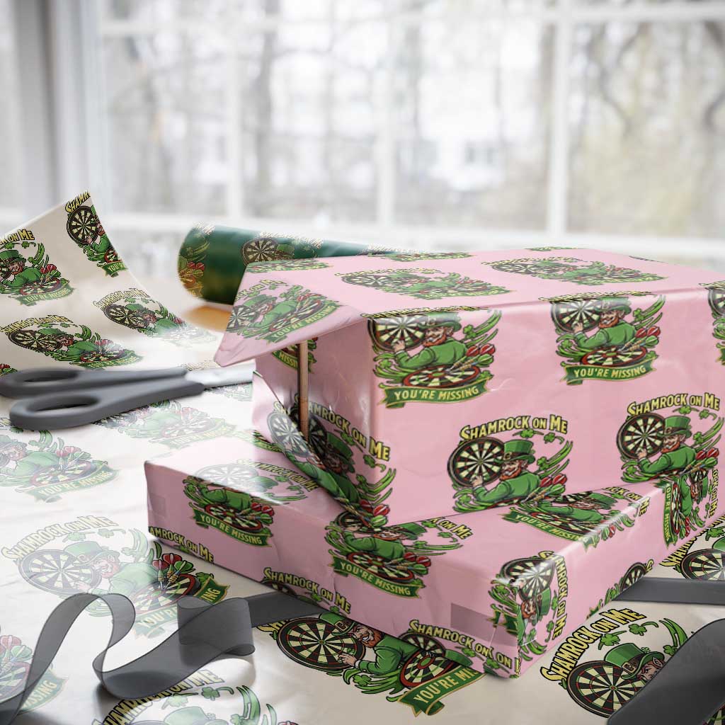 Shamrock On Me Youre Missing Wrapping Paper Roll St Patricks Day Darts Player Gift TS12 Light Pink Print Your Wear