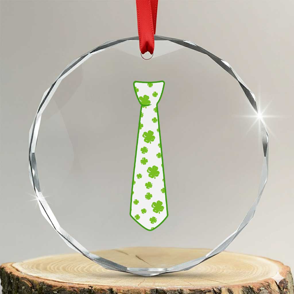 Shamrocks Tie Crystal Glass Ornament Kids St Patricks Day Costume Party Humor TS10 Transparent Glass 3'' Circle Print Your Wear