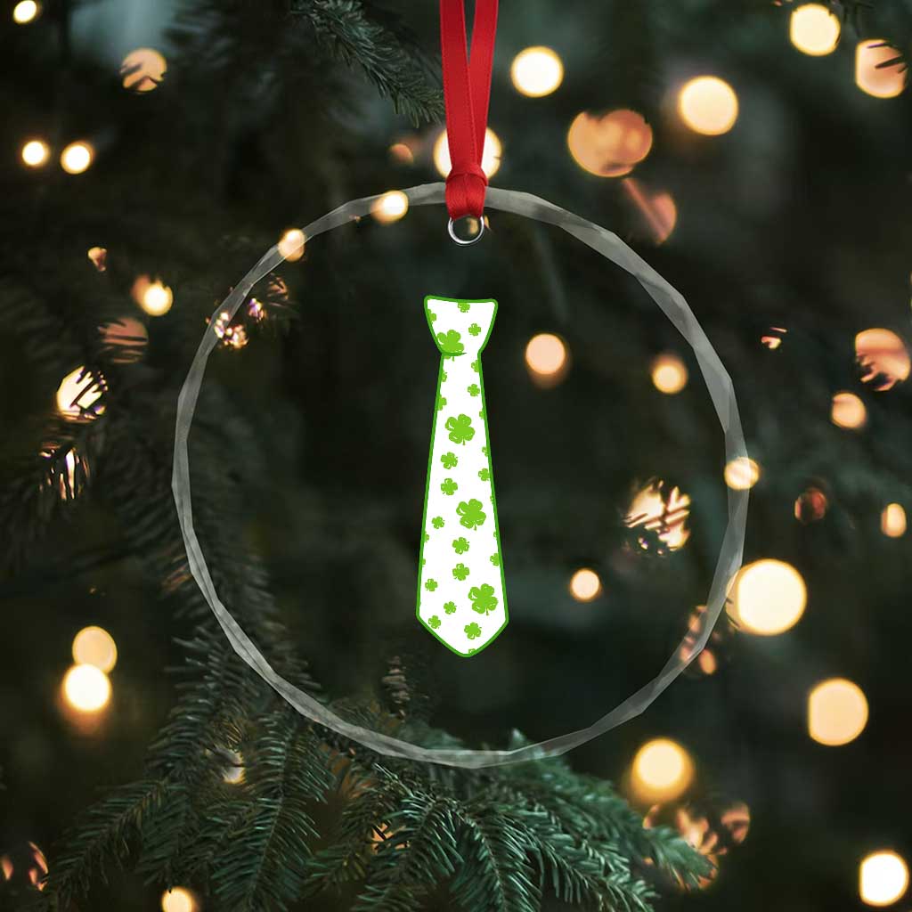 Shamrocks Tie Crystal Glass Ornament Kids St Patricks Day Costume Party Humor TS10 Print Your Wear