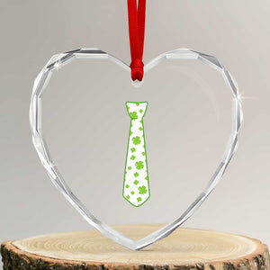 Shamrocks Tie Heart Crystal Glass Ornament Kids St Patricks Day Costume Party Humor TS10 Transparent Glass 3'' Heart Print Your Wear