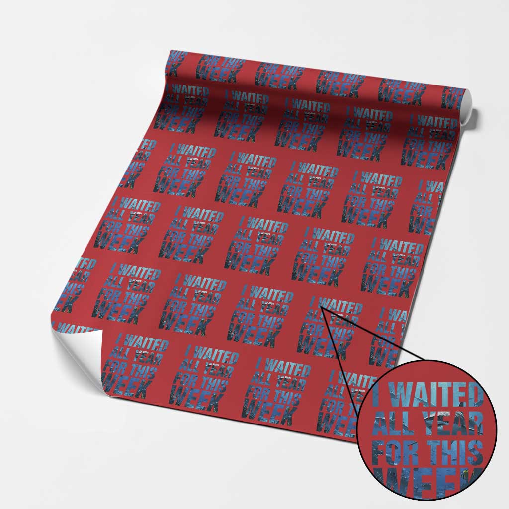 Shark Lover Week Gift Wrapping Paper Roll I Waited All Year For This Week