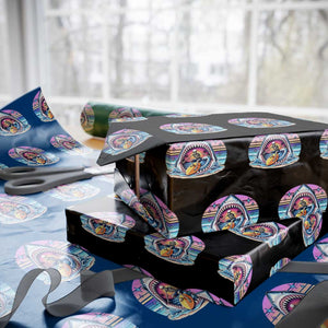 Shark Skeleton Surfer Wrapping Paper Roll Hawaiian Beach Vacation Gift