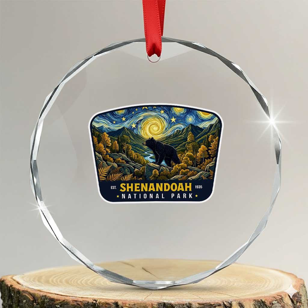 Shenandoah National Park Crystal Glass Ornament Starry Night Virginia Bear Mountain TS14 Transparent Glass 3'' Circle Print Your Wear
