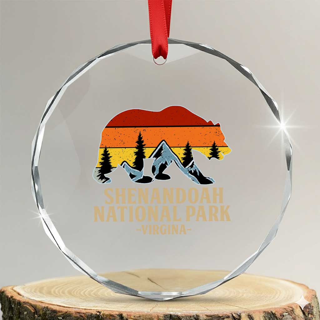 Shenandoah National Park Crystal Glass Ornament Vintage Virginia Mountains Bear TS14 Transparent Glass 3'' Circle Print Your Wear