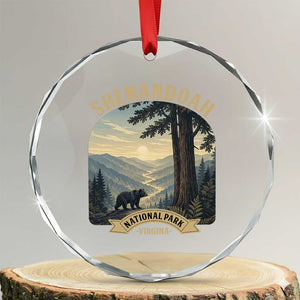 Shenandoah National Park Crystal Glass Ornament Vintage Virginia Nature Mountain Bear TS14 Transparent Glass 3'' Circle Print Your Wear