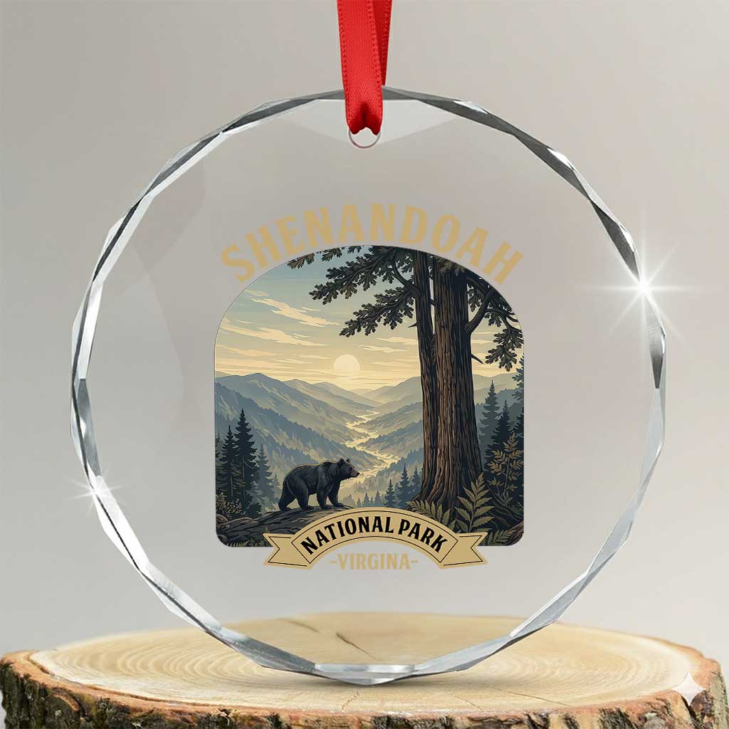 Shenandoah National Park Crystal Glass Ornament Vintage Virginia Nature Mountain Bear TS14 Transparent Glass 3'' Circle Print Your Wear