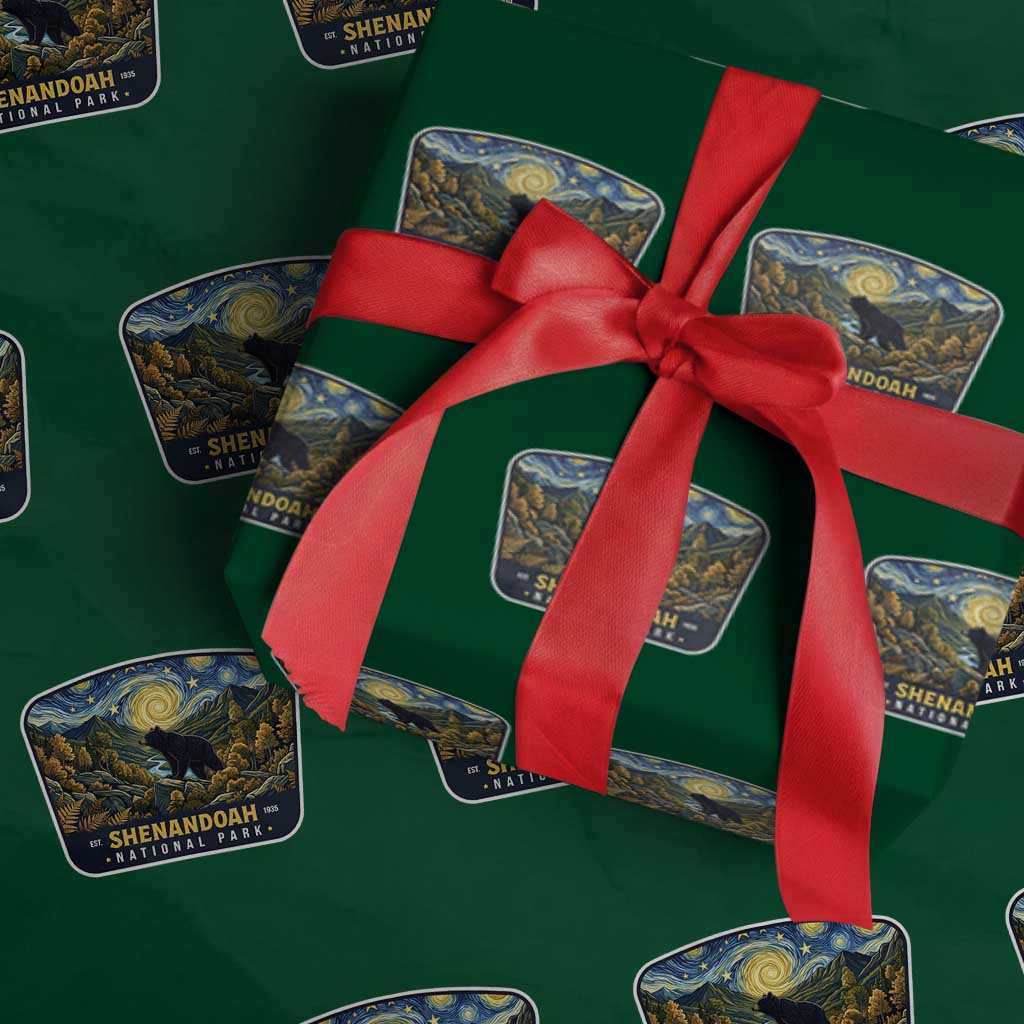 Shenandoah National Park Wrapping Paper Roll Starry Night Virginia Bear Mountain TS14 Green Print Your Wear
