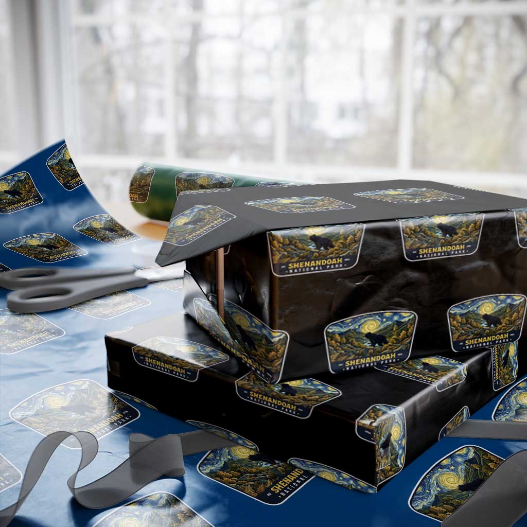 Shenandoah National Park Wrapping Paper Roll Starry Night Virginia Bear Mountain TS14 Black Print Your Wear