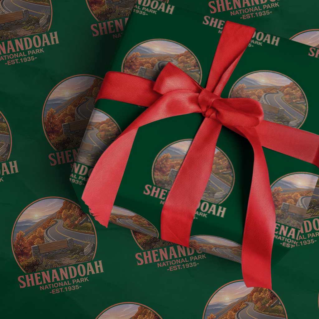 Shenandoah National Park Wrapping Paper Roll Vintage Virginia Mountain Landscape TS14 Green Print Your Wear