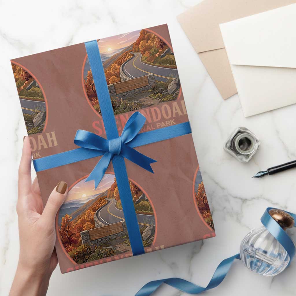 Shenandoah National Park Wrapping Paper Roll Vintage Virginia Mountain Landscape TS14 Mocha Print Your Wear