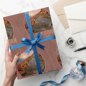 Shenandoah National Park Wrapping Paper Roll Vintage Virginia Mountain Landscape TS14 Mocha Print Your Wear