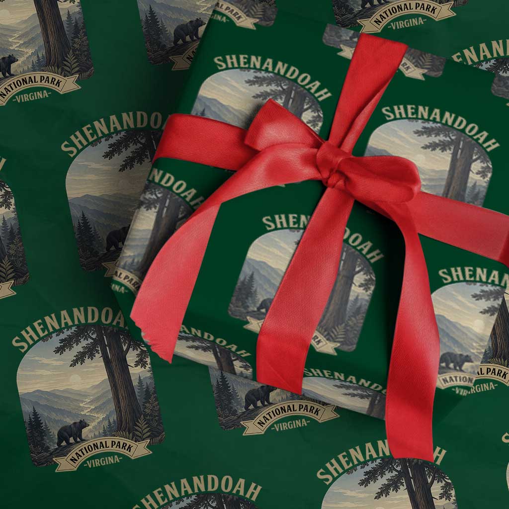 Shenandoah National Park Wrapping Paper Roll Vintage Virginia Nature Mountain Bear TS14 Green Print Your Wear