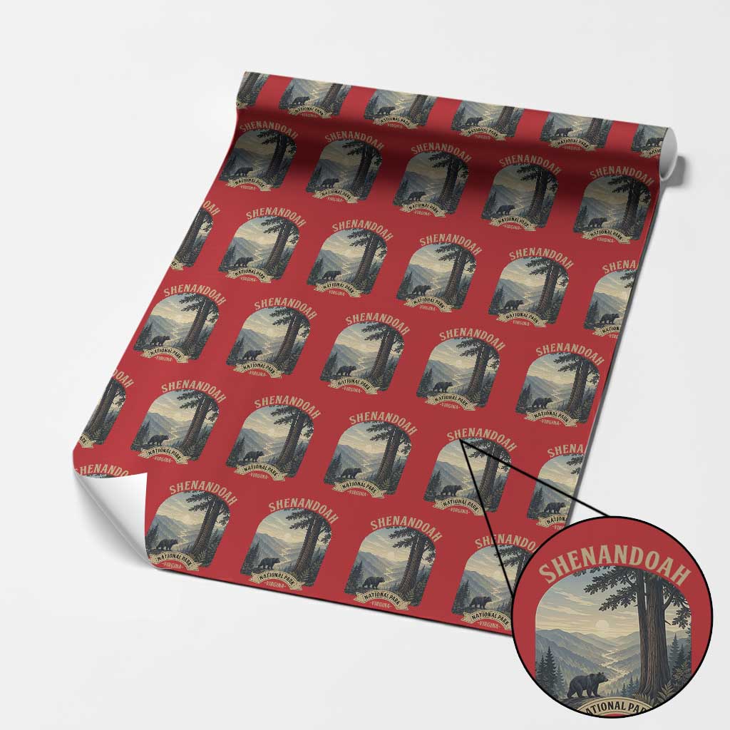 Shenandoah National Park Wrapping Paper Roll Vintage Virginia Nature Mountain Bear TS14 Red Print Your Wear