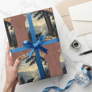 Shenandoah National Park Wrapping Paper Roll Vintage Virginia Nature Mountain Bear TS14 Mocha Print Your Wear