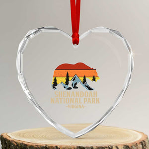 Shenandoah National Park Heart Crystal Glass Ornament Vintage Virginia Mountains Bear TS14 Transparent Glass 3'' Heart Print Your Wear