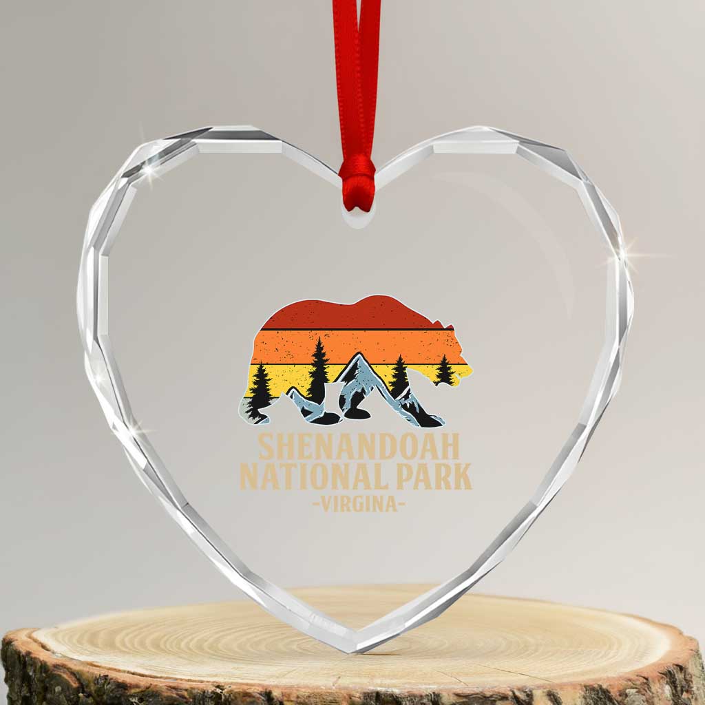 Shenandoah National Park Heart Crystal Glass Ornament Vintage Virginia Mountains Bear TS14 Transparent Glass 3'' Heart Print Your Wear