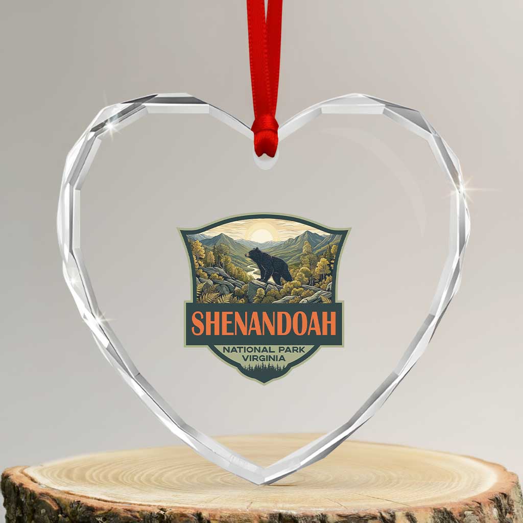 Shenandoah National Park Heart Crystal Glass Ornament Virginia Black Bear Mountain TS14 Transparent Glass 3'' Heart Print Your Wear