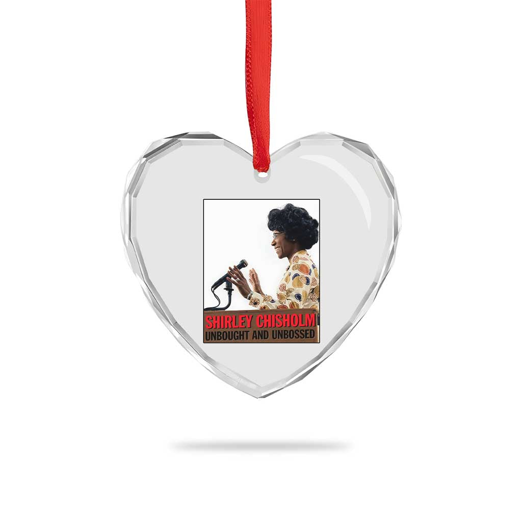 Shirley Chisholm Feminist Empowerment Heart Crystal Glass Ornament Unbought And Unbossed TS12 Print Your Wear