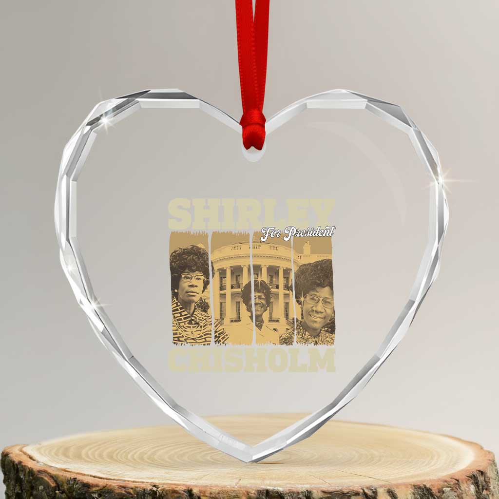 Shirley Chisholm For President Heart Crystal Glass Ornament Historic Women Leader TS12 Transparent Glass 3'' Heart Print Your Wear