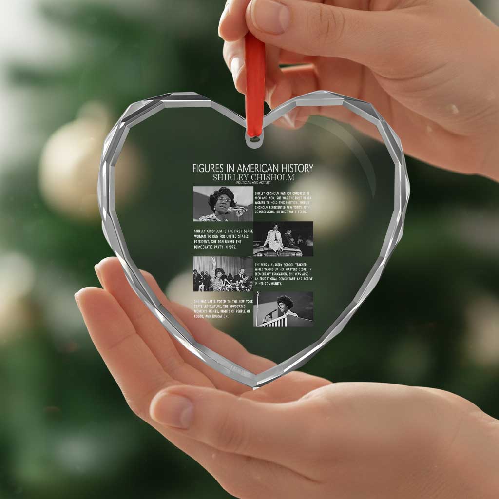 Shirley Chisholm Heart Crystal Glass Ornament Black Woman Leadership Icon TS12 Print Your Wear
