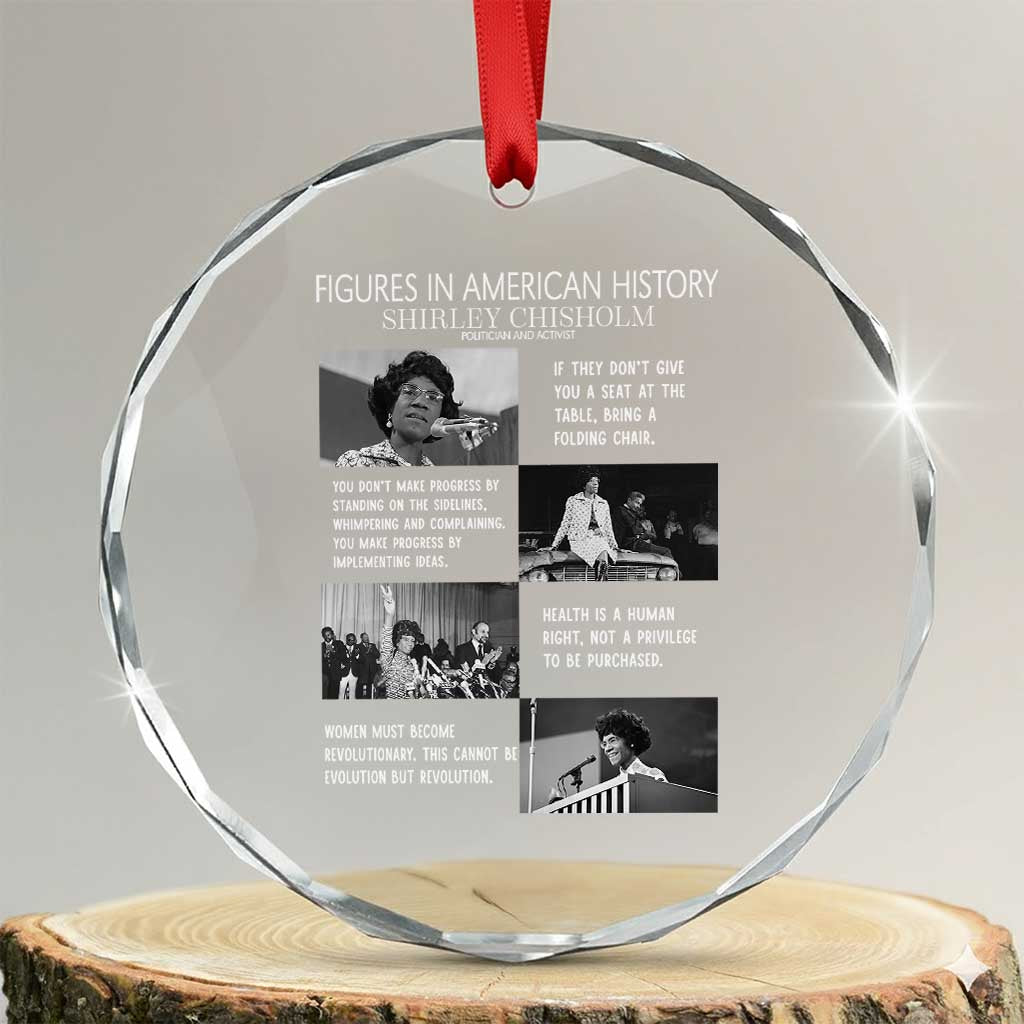 Shirley Chisholm Legacy Crystal Glass Ornament Civil Rights Woman Leader TS12 Transparent Glass 3'' Circle Print Your Wear
