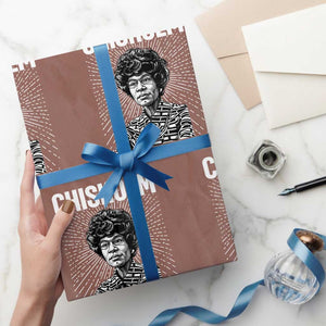 Shirley Chisholm Unbought And Unbossed Feminist Wrapping Paper Roll TS12 Mocha Print Your Wear