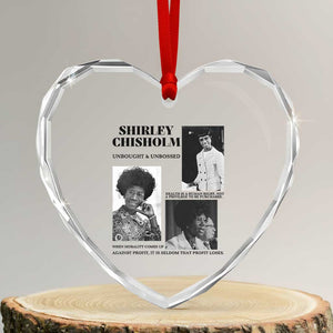 Shirley Chisholm Unbought And Unbossed Heart Crystal Glass Ornament Vintage Feminist Poster TS12 Transparent Glass 3'' Heart Print Your Wear