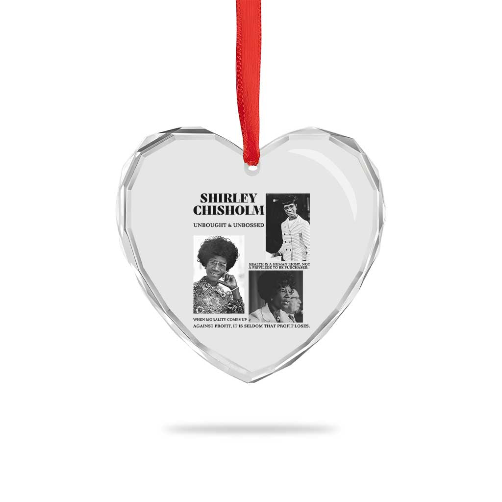 Shirley Chisholm Unbought And Unbossed Heart Crystal Glass Ornament Vintage Feminist Poster TS12 Print Your Wear