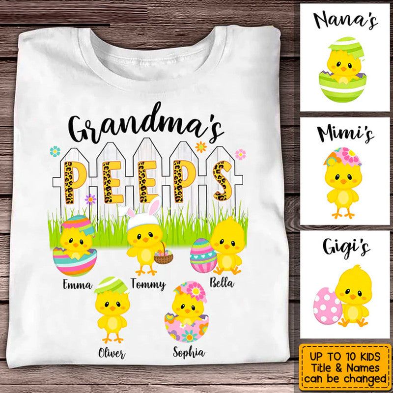 Easter Personalized Grandma Peeps Chicks T Shirt CTM Youth Custom - Printyourwear