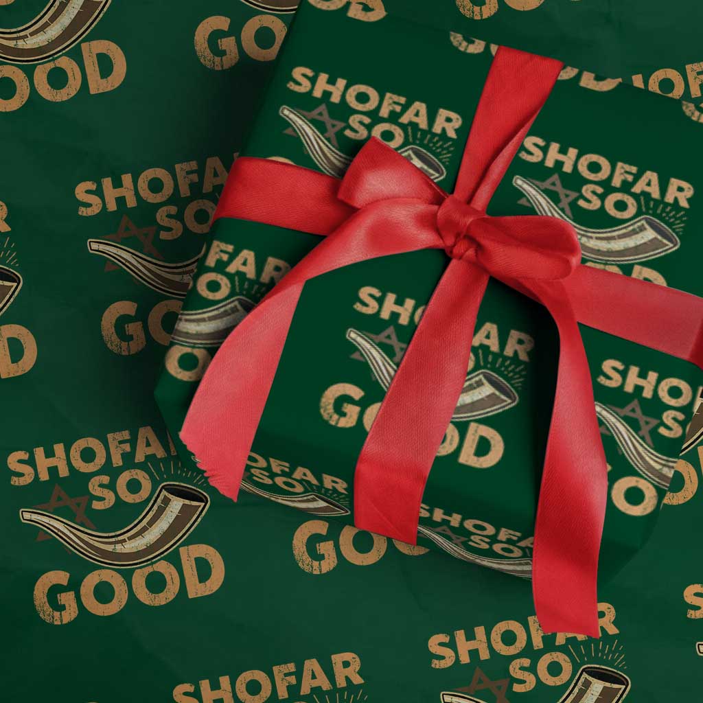 Shofar So Good Wrapping Paper Roll Funny Rosh Hashanah Jewish Holiday Gift TS10 Green Print Your Wear