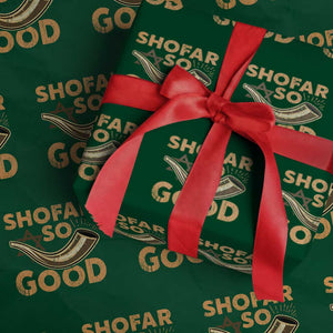 Shofar So Good Wrapping Paper Roll Funny Rosh Hashanah Jewish Holiday Gift TS10 Green Print Your Wear