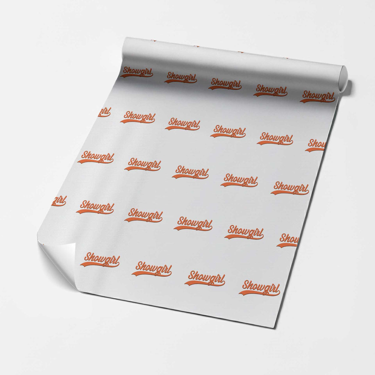 Showgirl Wrapping Paper Roll Varsity Script Vintage Sports Jersey Style TS10 White Print Your Wear